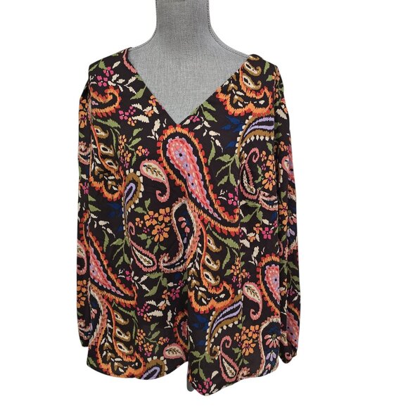 Belle Boho by Kim Gravel Find Your Fire Boho Chic Blouse 1X - Picture 2 of 3